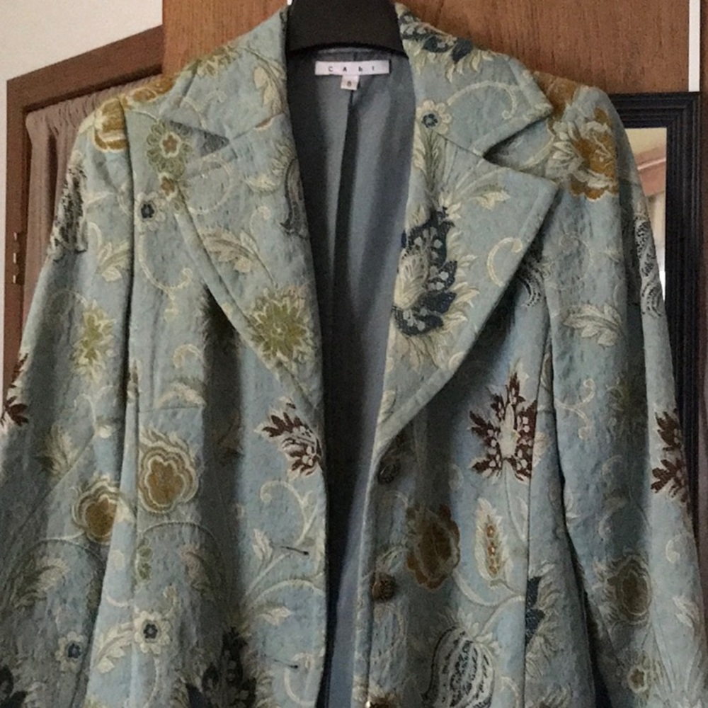 CAbi Guinevere Brocade Tapestry Coat Jacket 371 Size 8